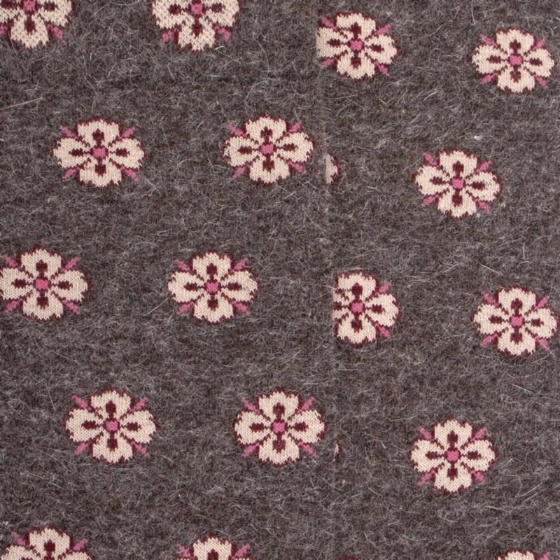 Doré Doré Chaussettes Femme En Angora à Motifs Fleurs - Brun Fourmi