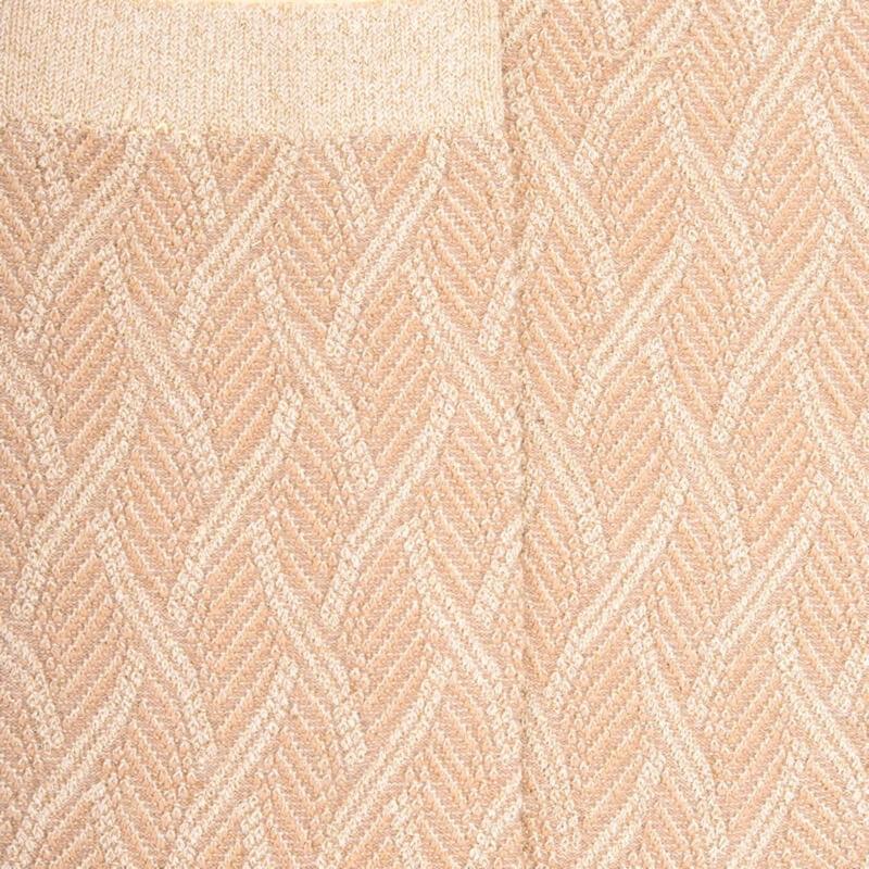 Doré Doré Chaussettes Femme En Coton Et Laine à Motif Entrelacés Effet Brillant - Beige Désert