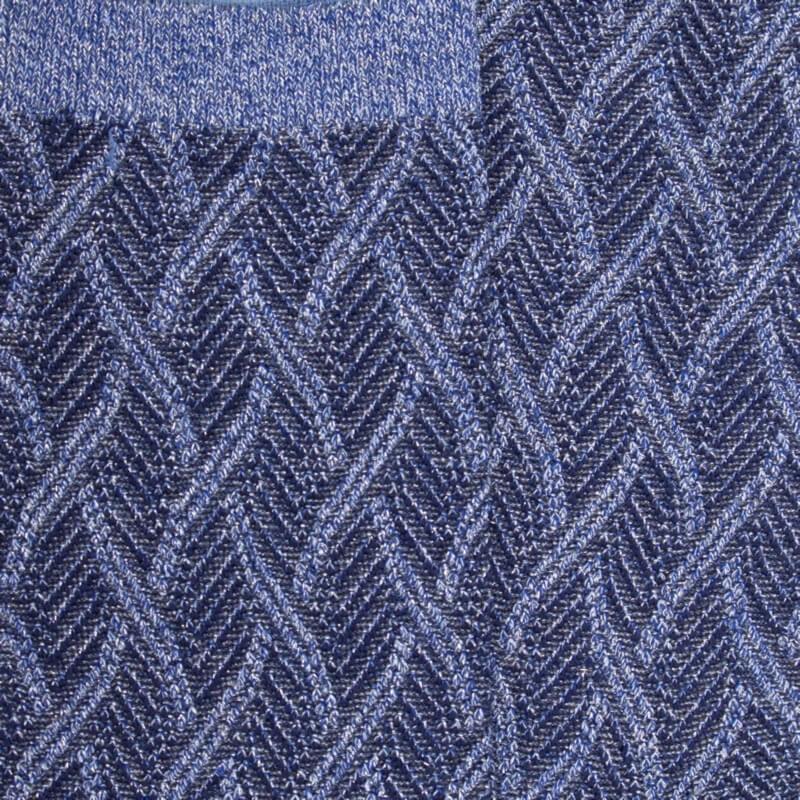 Doré Doré Chaussettes Femme En Coton Et Laine à Motif Entrelacés Effet Brillant - Bleu Croisette
