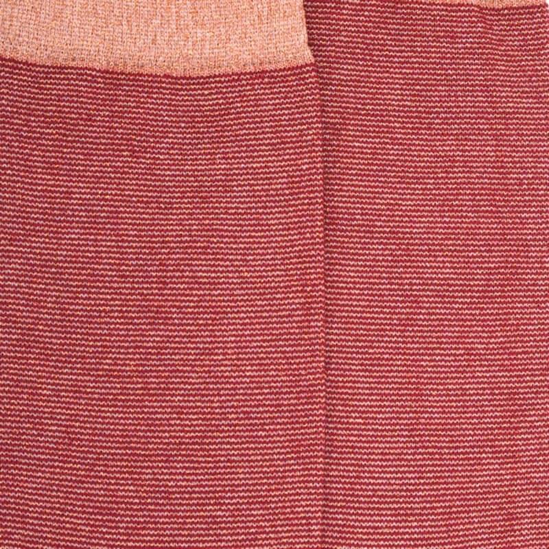 Doré Doré Chaussettes Femme En Laine à Mini Rayures Effet Brillant - Rouge Pommard