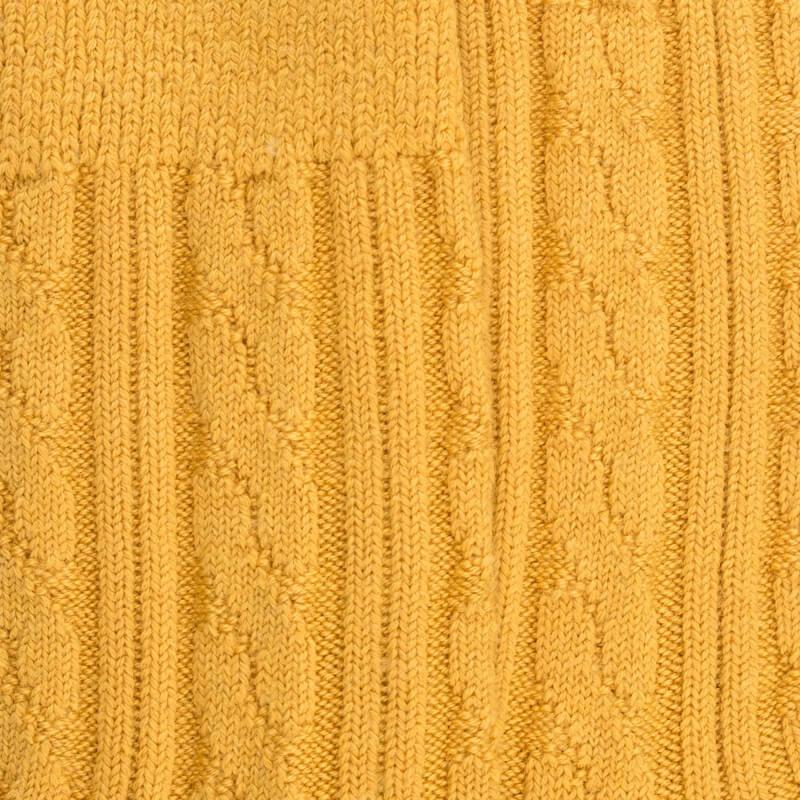 Doré Doré Chaussettes Femme En Laine à Motif Torsadés - Jaune Moutarde