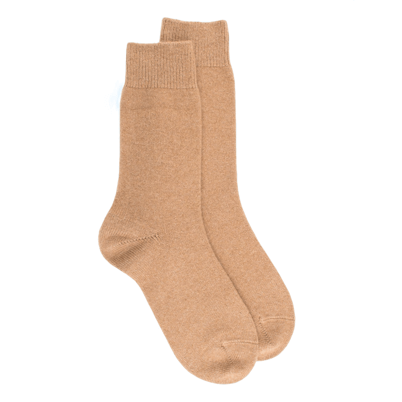doré doré Chaussettes femme en laine et cachemire - Beige Désert