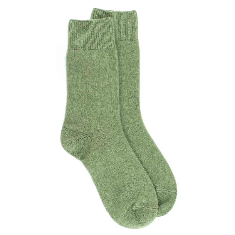 doré doré Chaussettes femme en laine et cachemire - Vert tremble