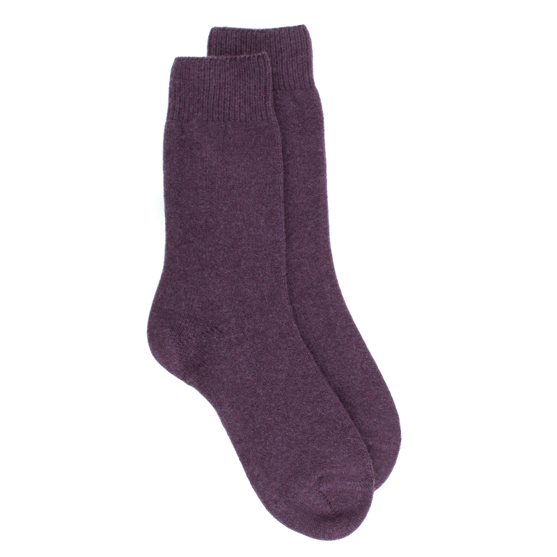 doré doré Chaussettes femme en laine et cachemire - Violet mûrier