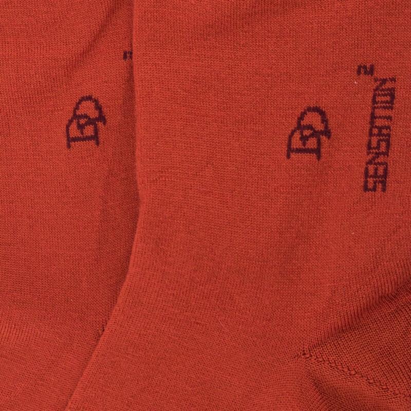 Doré Doré Chaussettes Femme En Laine Et Coton - Orange Henné