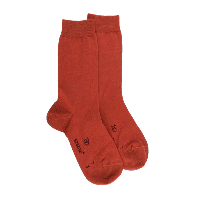 doré doré Chaussettes femme en laine et coton - Orange henné