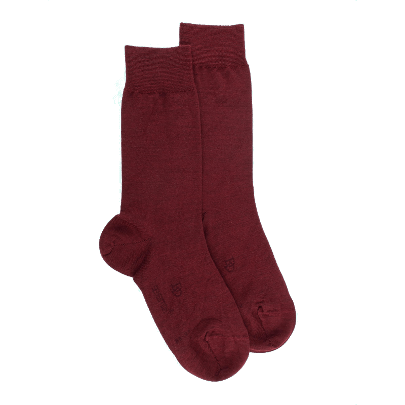 doré doré Chaussettes femme en laine et coton - Rouge pommard