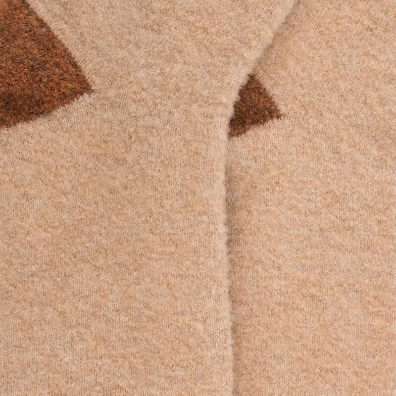 Doré Doré Chaussettes Femme En Laine Polaire - Beige Désert & Orange écureuil