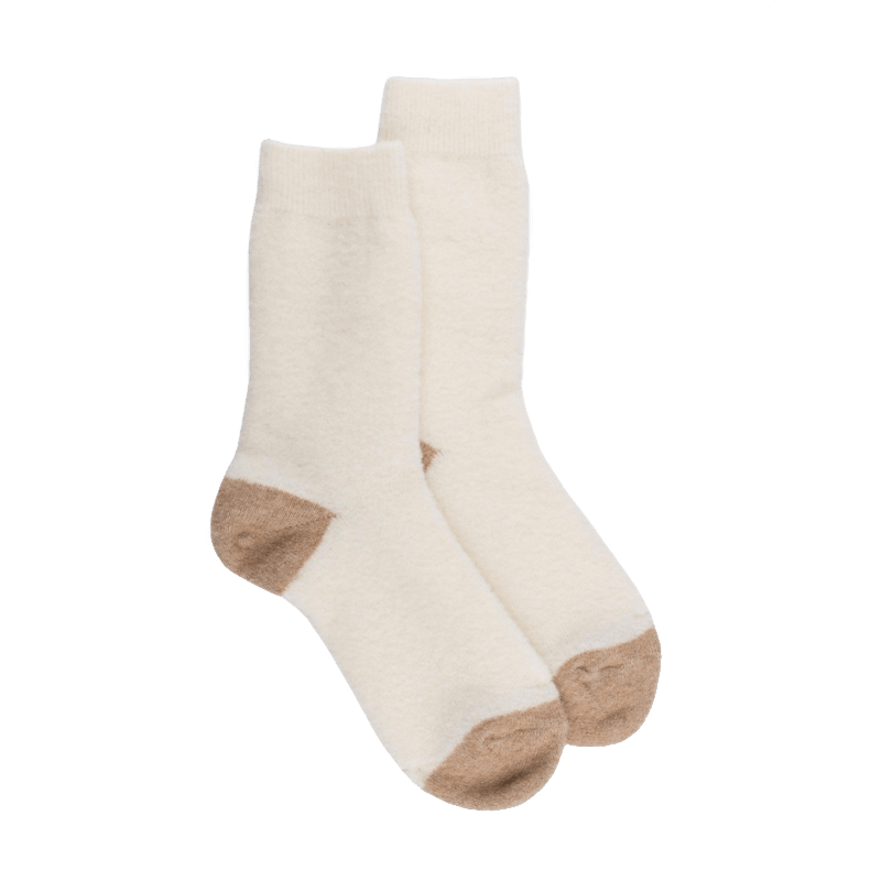 doré doré Chaussettes femme en laine polaire - Écru & Beige Désert