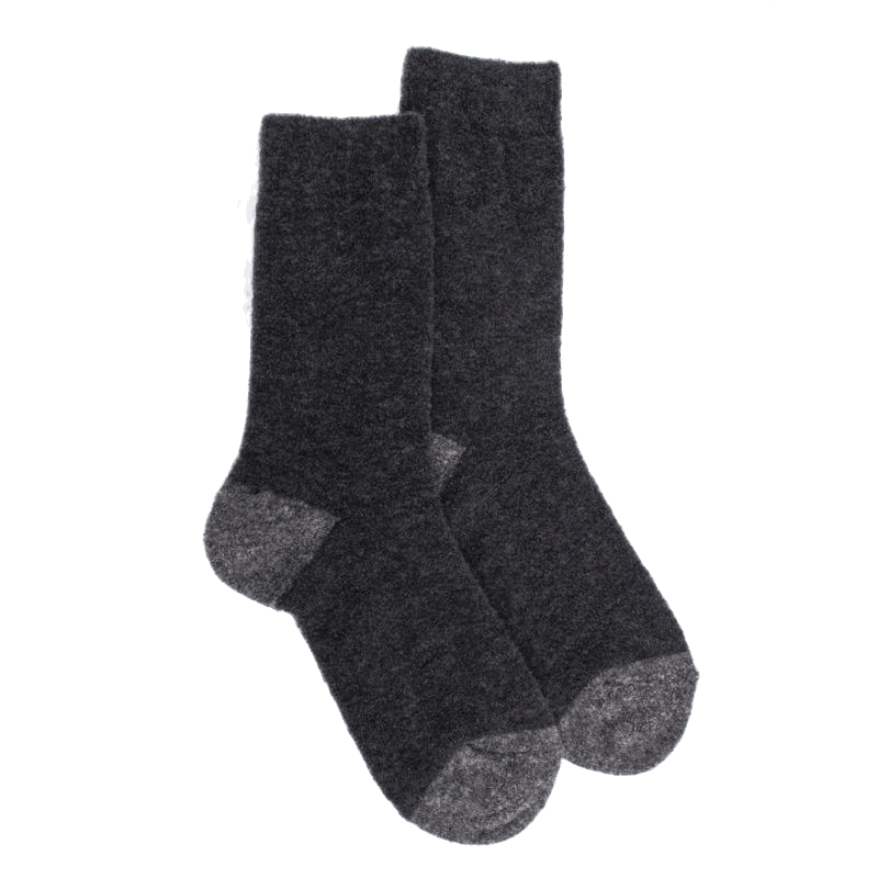 doré doré Chaussettes femme en laine polaire - Gris anthracite & Gris oxford