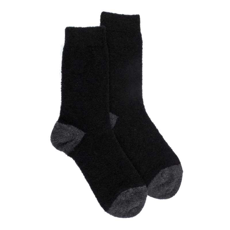 doré doré Chaussettes femme en laine polaire - Noir & gris anthracite