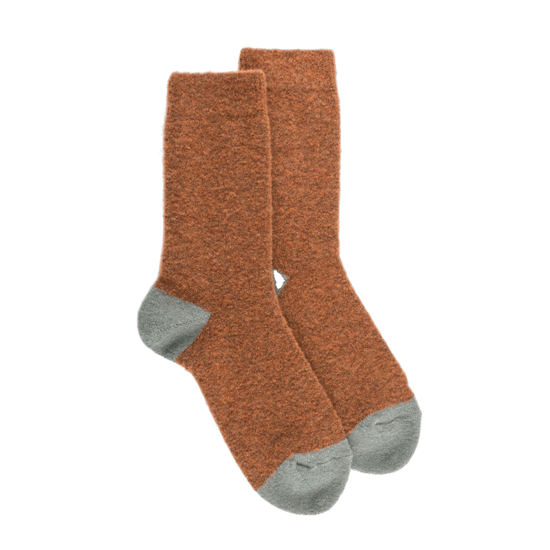 doré doré Chaussettes femme en laine polaire - Orange écureuil & Cameleon