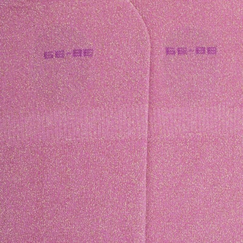 Doré Doré Chaussettes Femme Invisible En Coton Et Bandes Anti-glisse - Rose Brillant