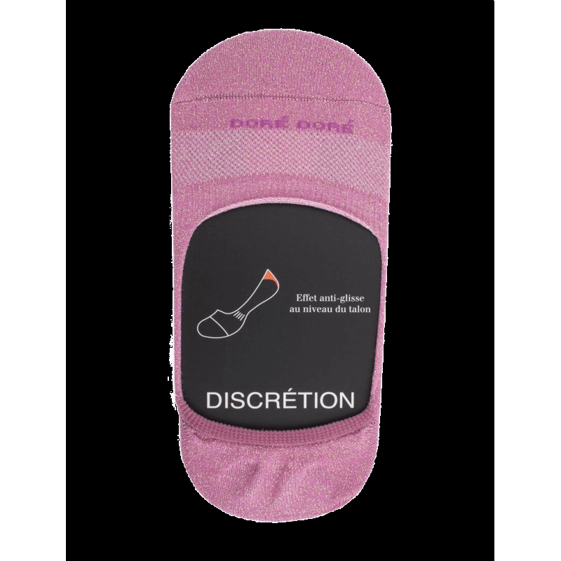 doré doré Chaussettes femme invisible en coton et bandes anti-glisse - Rose brillant