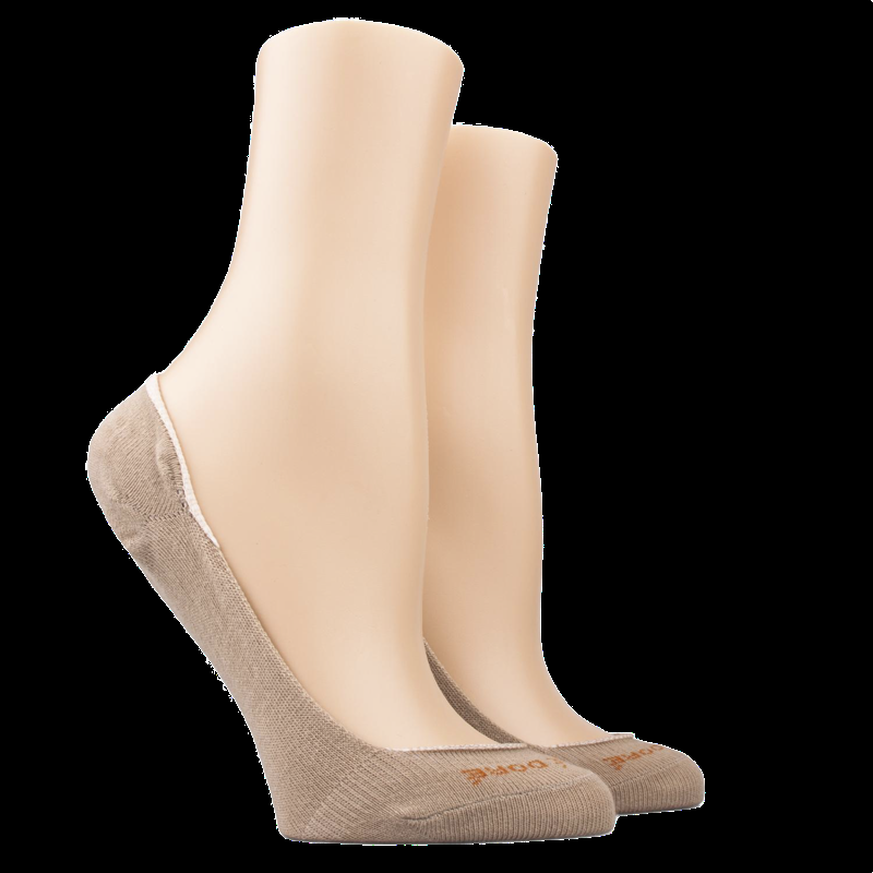 Doré Doré Chaussettes Femme Invisible En Coton Et Bandes Anti-glisse - Beige