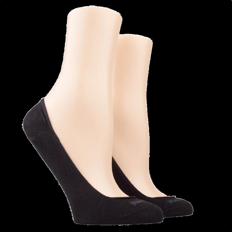 doré doré Chaussettes femme invisible en coton et bandes anti-glisse - Noir