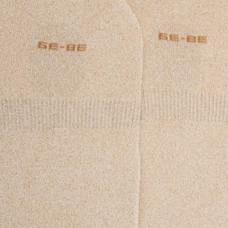 Doré Doré Chaussettes Femme Invisibles En Coton Avec Effet Brillant - Beige Désert