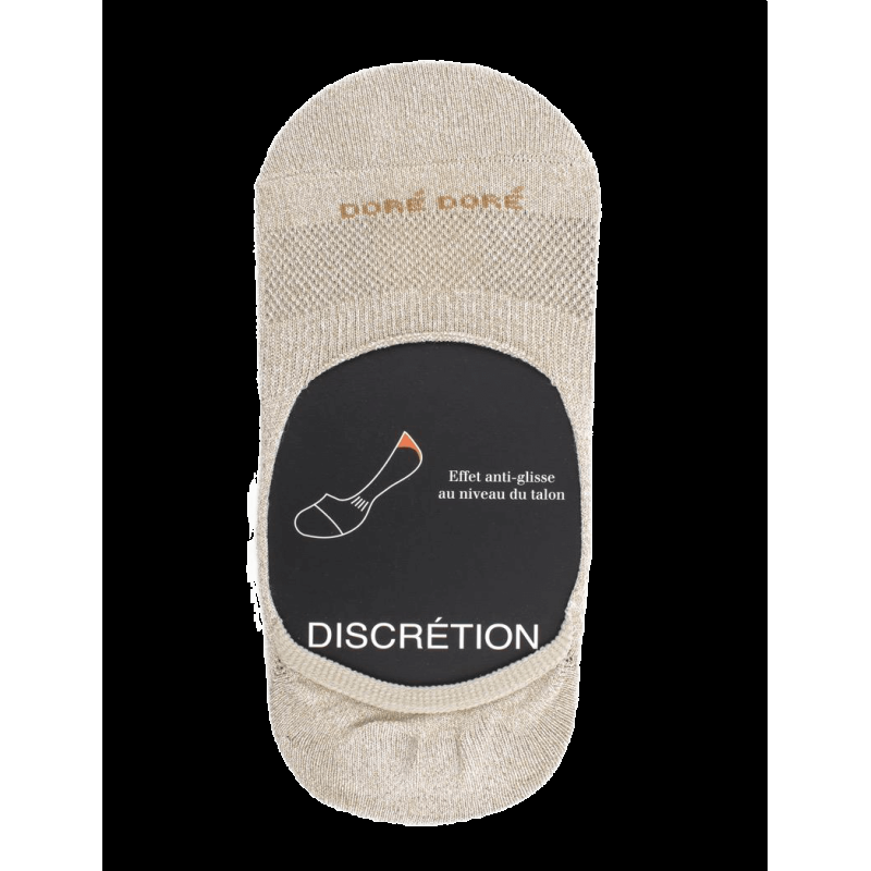 doré doré Chaussettes femme invisibles en coton avec effet brillant - Beige Désert