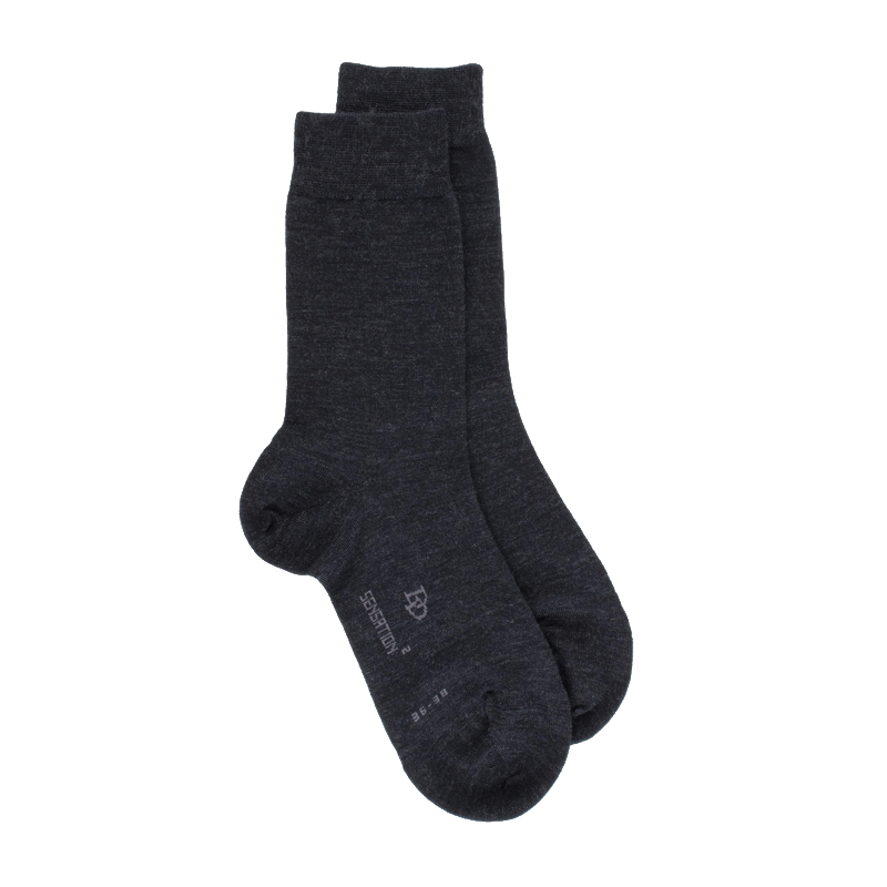 doré doré Chaussettes femme Sensation en laine et coton - Gris anthracite