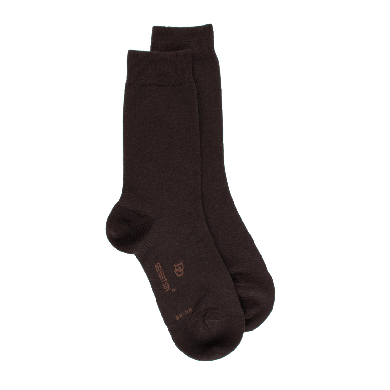 doré doré Chaussettes femme Sensation en laine et coton - Marron