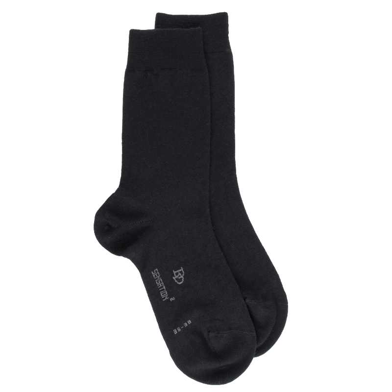 doré doré Chaussettes femme Sensation en laine et coton - Noir