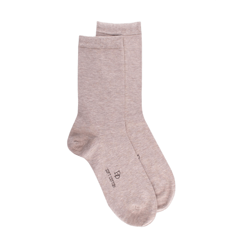 doré doré Chaussettes femme Soft Coton à bord souple - Beige