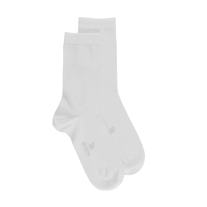 doré doré Chaussettes femme Soft Coton à bord souple - Blanc