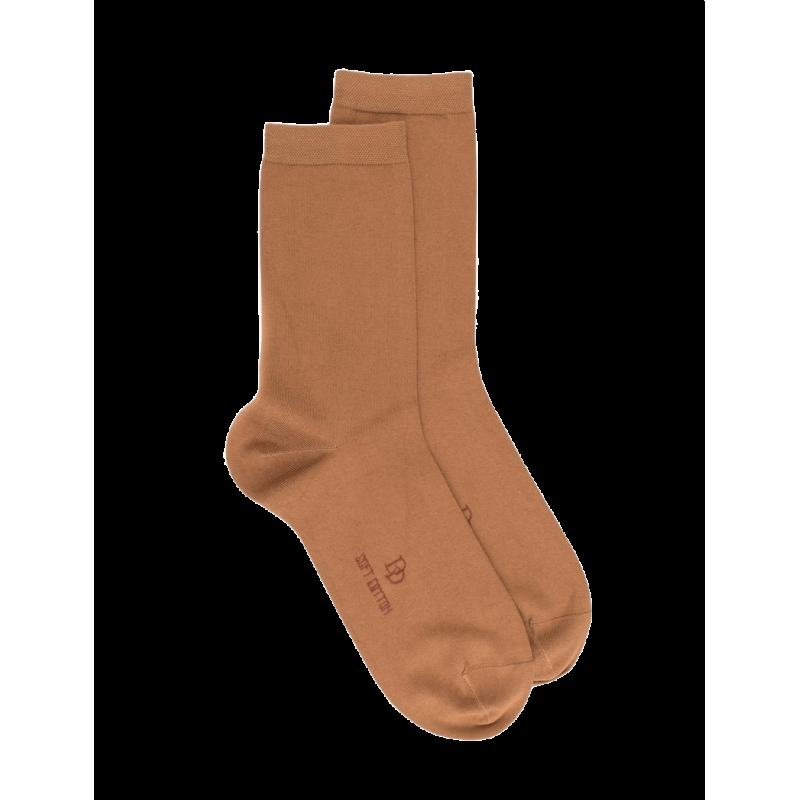 Doré Doré Chaussettes Femme Soft Coton à Bord Souple - Camel