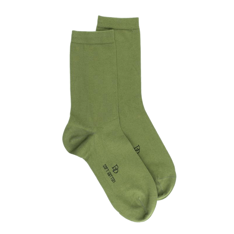 Doré Doré Chaussettes Femme Soft Coton à Bord Souple - Vert