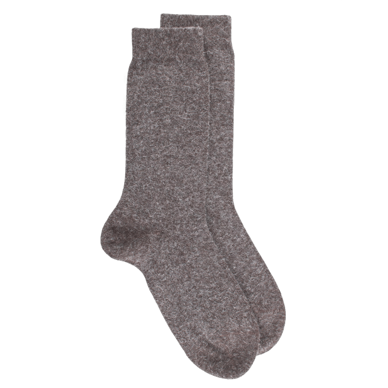 doré doré Chaussettes femme tendresse angora - Brun fourmi