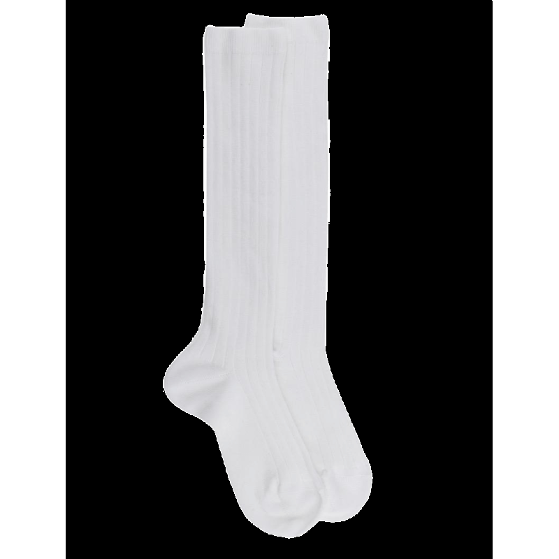 doré doré Chaussettes hautes côtelées blanches en coton doux pour enfants