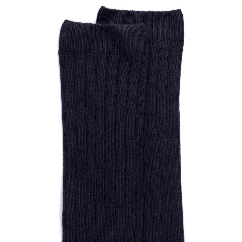 Doré Doré Chaussettes Hautes Côtelées Bleu Foncé En Coton Doux Pour Enfants