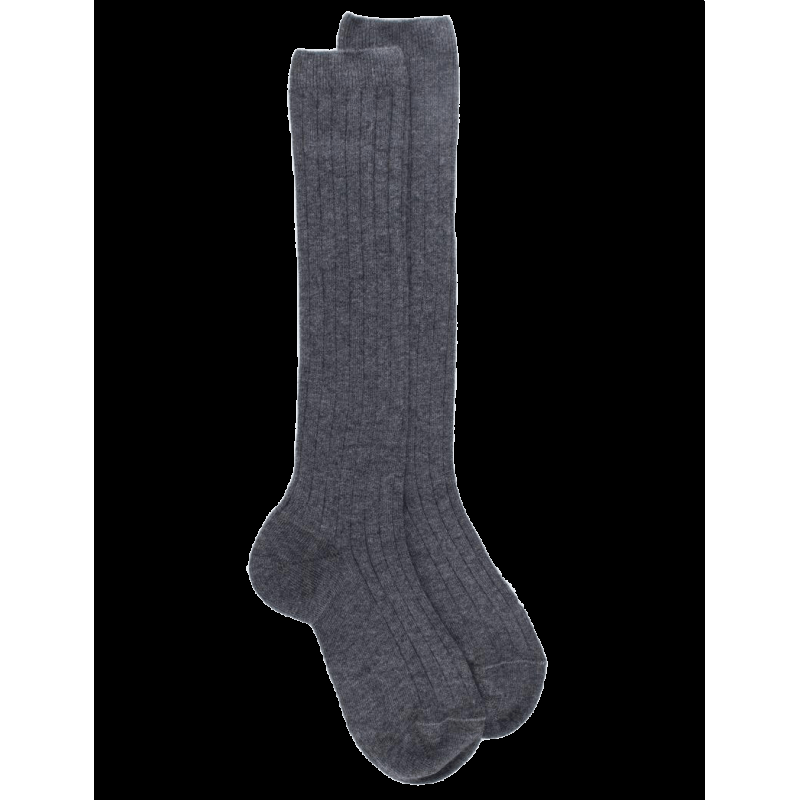 doré doré Chaussettes hautes côtelées gris oxford en coton doux pour enfants