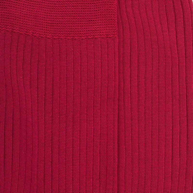 Doré Doré Chaussettes Homme à Côtes 100% Fil D'Écosse - Framboise