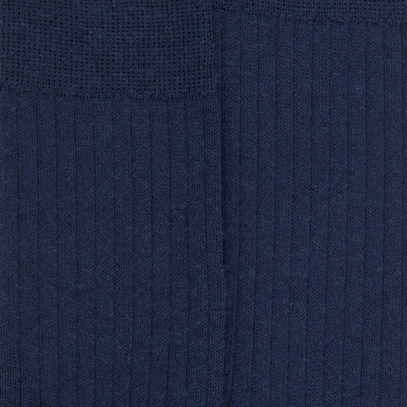 Doré Doré Chaussettes Homme à Côtes En Laine - Bleu Caban