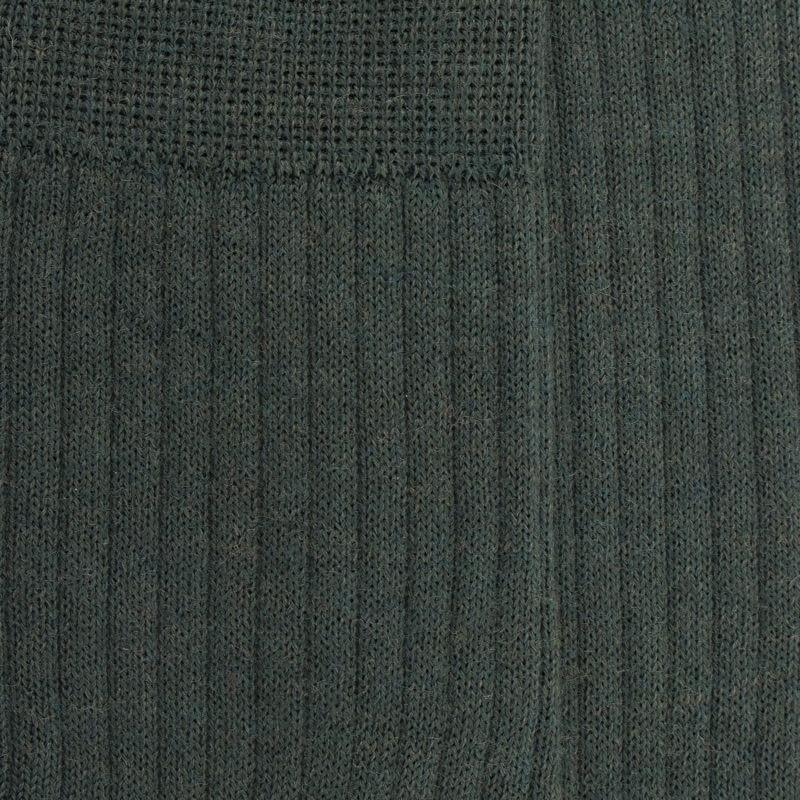 Doré Doré Chaussettes Homme à Côtes En Laine - Vert Thuya