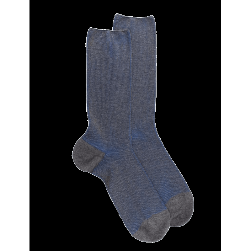 doré doré Chaussettes homme à côtes sans bord élastique en fil d'Écosse - Gris Bourrasque
