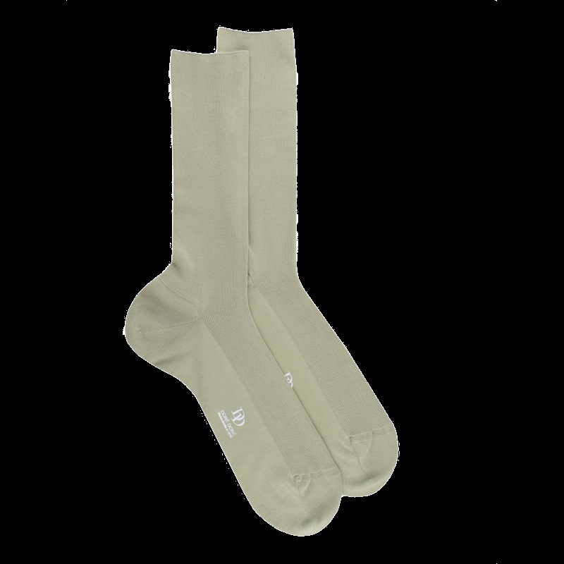 Doré Doré Chaussettes Homme à Côtes Sans Bord élastique En Fil D'Écosse - Vert Sauge