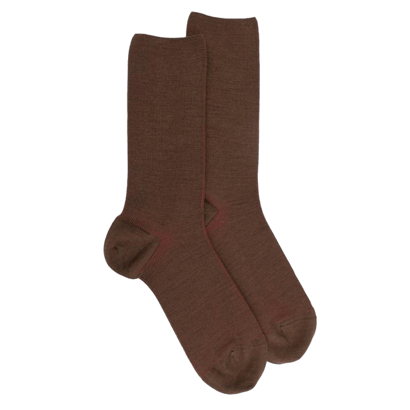 Doré Doré Chaussettes Homme à Côtes Sans Bord élastique En Laine - Bois