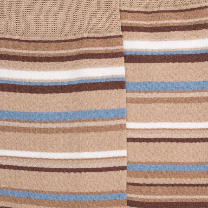 Doré Doré Chaussettes Homme à Rayures En Fil D'Écosse - Beige Sable & Bois