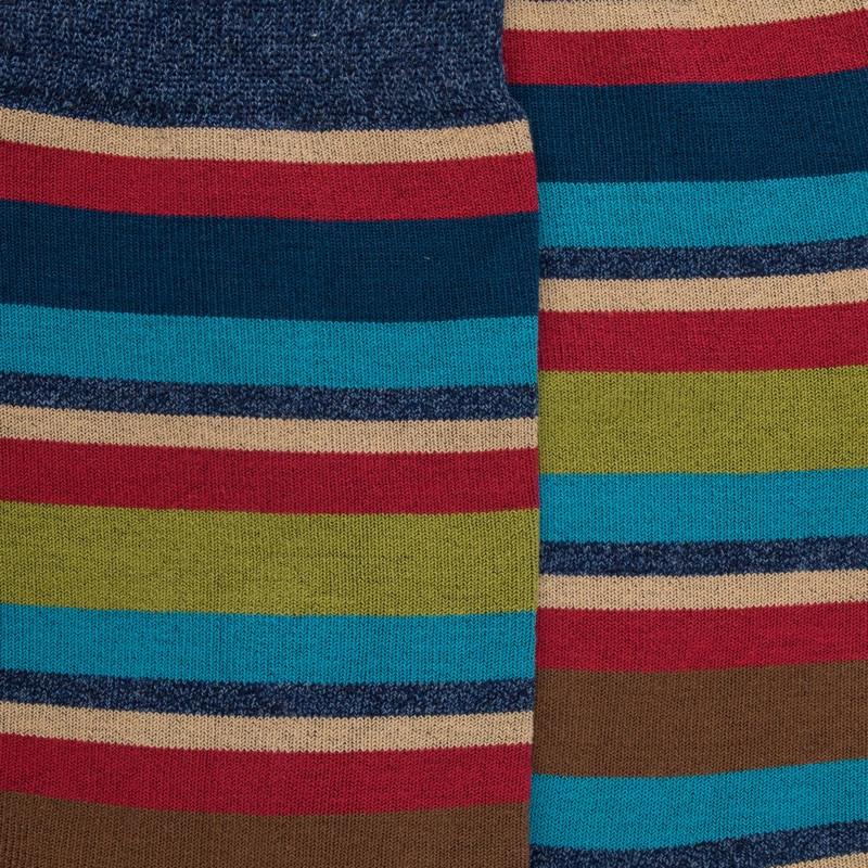 Doré Doré Chaussettes Homme à Rayures En Fil D'Écosse - Bleu Facteur & Bleu