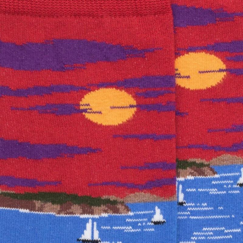 Doré Doré Chaussettes Homme Au Motif Paysage Et Yoga
