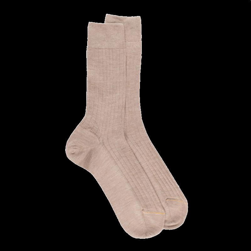 Doré Doré Chaussettes Homme Cachemire Et Soie - Beige