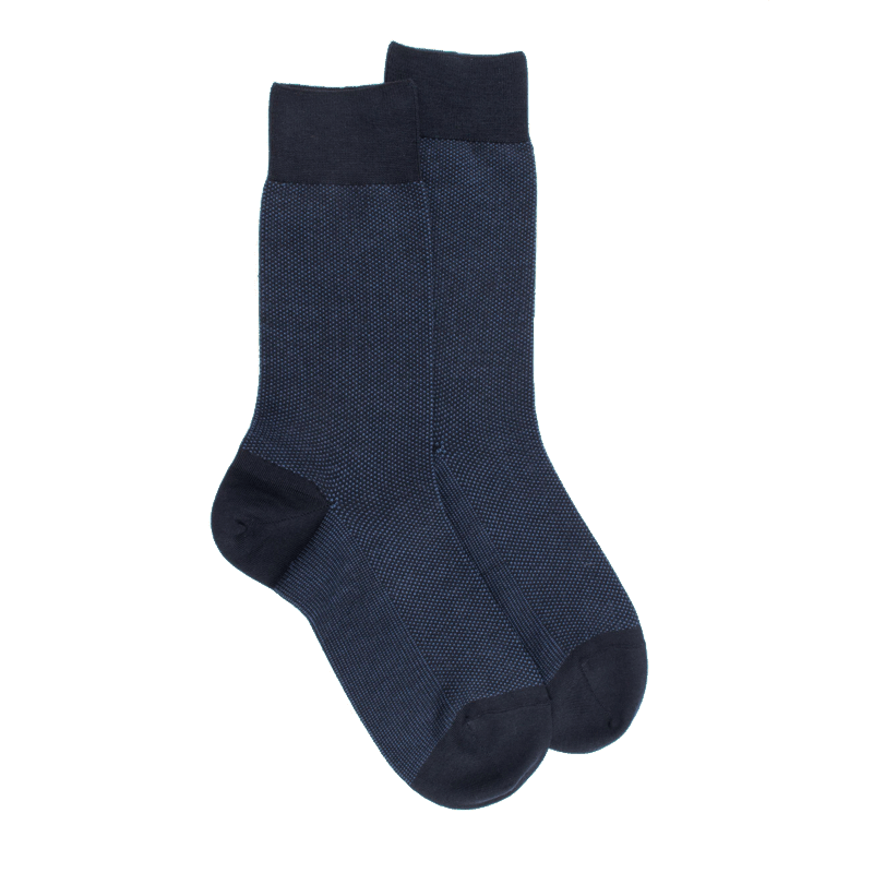 doré doré Chaussettes homme caviar en laine merinos - Bleu