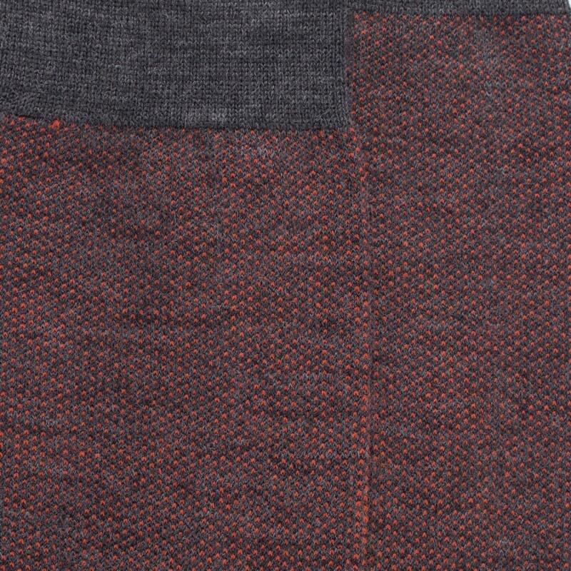 Doré Doré Chaussettes Homme Caviar En Laine Merinos - Gris étain & Orange Henné