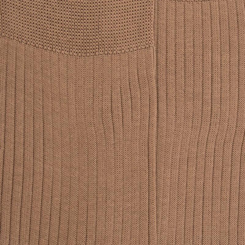 Doré Doré Chaussettes Homme Côtelées En Pur Fil D'Ecosse - Beige Faon