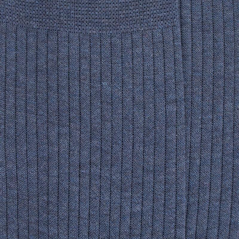 Doré Doré Chaussettes Homme Côtelées En Pur Fil D'Ecosse - Bleu Jean