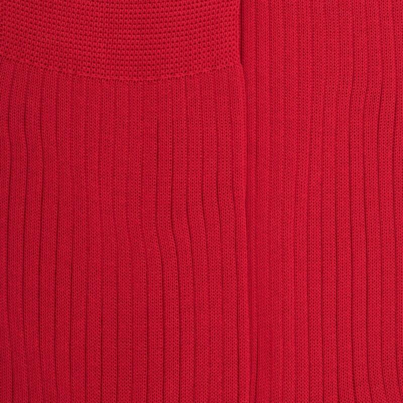 Doré Doré Chaussettes Homme Côtelées En Pur Fil D'Ecosse - Rouge