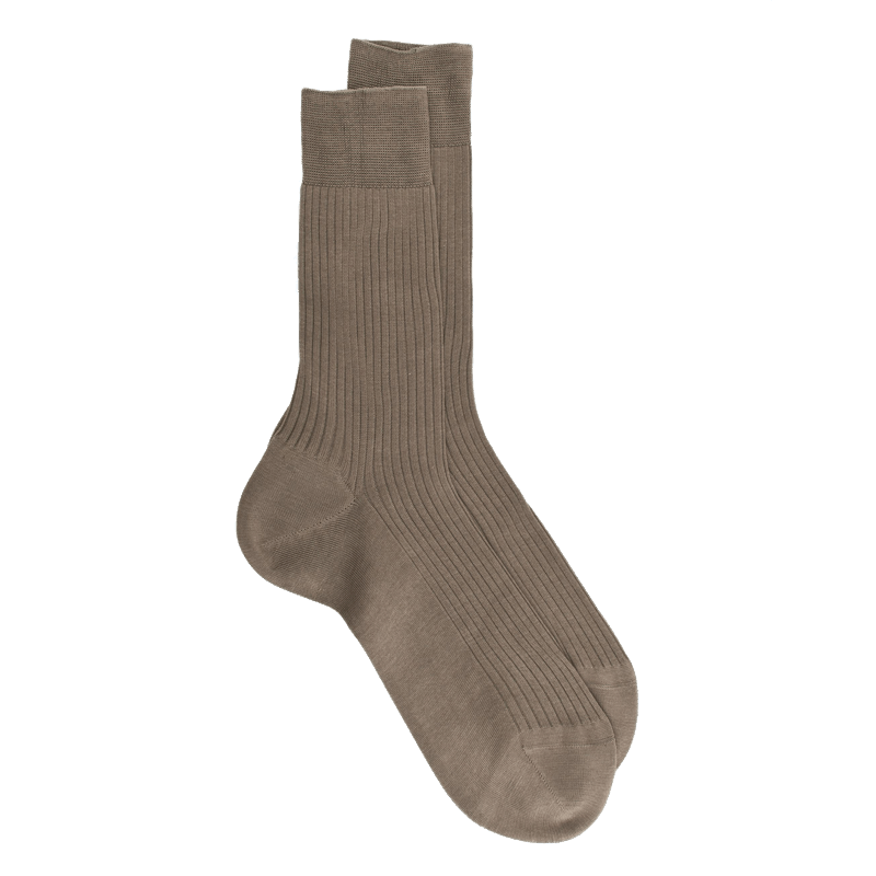 doré doré Chaussettes Homme côtelées en pur fil d'Ecosse - Terre