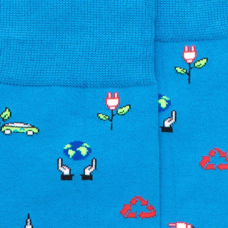 Doré Doré Chaussettes Homme Coton Aux Motifs Green - Bleu